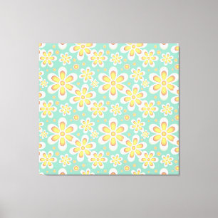 Yellow Floral Pattern Canvas Print