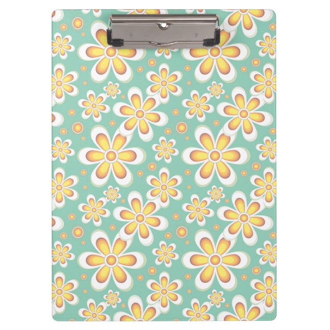 Yellow Floral Pattern Clipboard (Front)