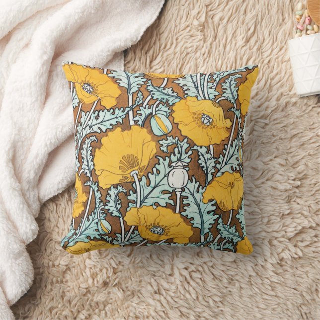 Yellow floral pattern cushion (Blanket)