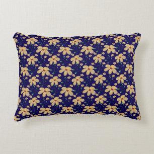 Yellow floral pattern  decorative cushion