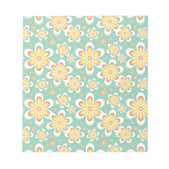 Yellow Floral Pattern Notepad (Front)