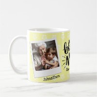 Yellow Floral Personalised Grandma Photo Mug
