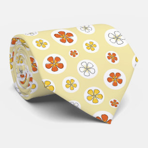Yellow Floral Polka Dot Necktie