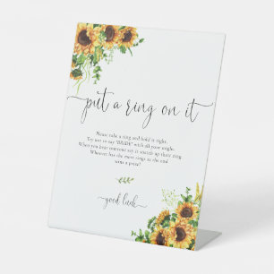 Yellow Floral Put A Ring On It Sign