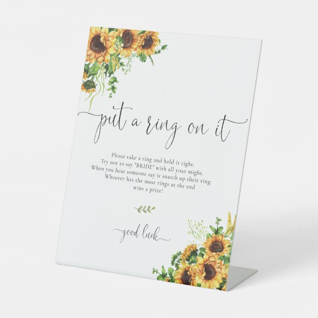 Yellow Floral Put A Ring On It Sign (Front)