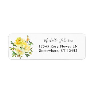 Yellow Floral Return Address