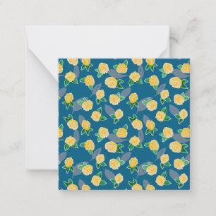 Yellow Floral Rose on blue Card