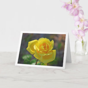 Yellow Floral Rose Portrait Card