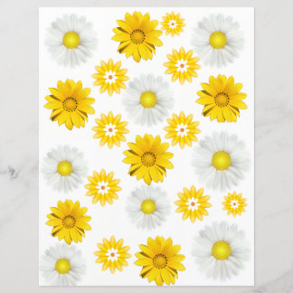 Yellow Floral Scraftbook Paper
