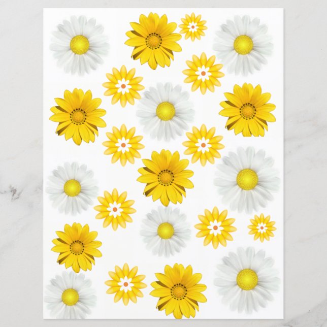 Yellow Floral Scraftbook Paper (Front)