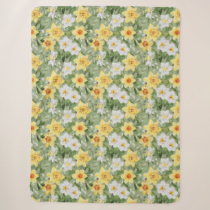 Yellow Floral Sherpa Blanket