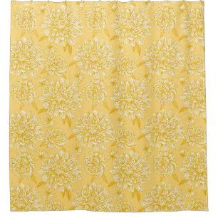 Yellow Floral Shower Curtain