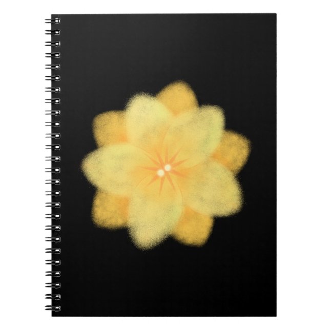 Yellow Floral Spiral Notebook – Elegant (Front)