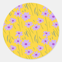 Yellow Floral Stickers