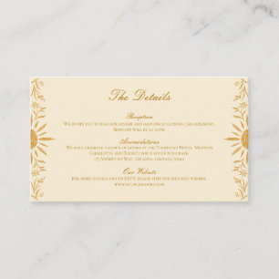 Yellow Floral Sunshine Wedding Enclosure Card