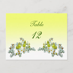 Yellow Floral Table Number Postcard