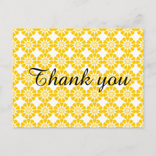 Yellow Floral Thank You Postcard