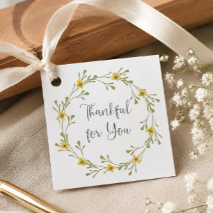 Yellow Floral Thankful for You Favour Tags