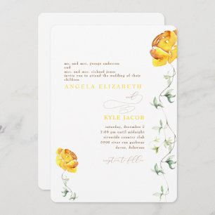 Yellow Floral The Two of Us Rounded Wedding Save The Date