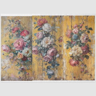 Yellow Floral Tissue Paper For Breadboards