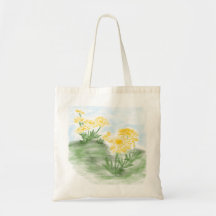 Yellow floral tote bag