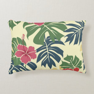 Yellow Floral Tropical Accent Pillow