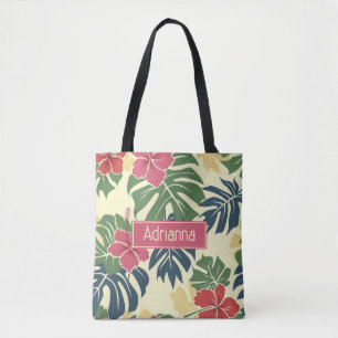Yellow Floral Tropical  Tote Bag