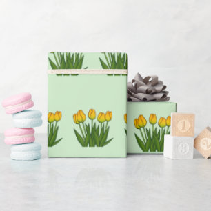 Yellow Floral Twins in Bloom Wrapping Paper