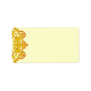 Yellow Floral Vintage Art Blank Address Labels