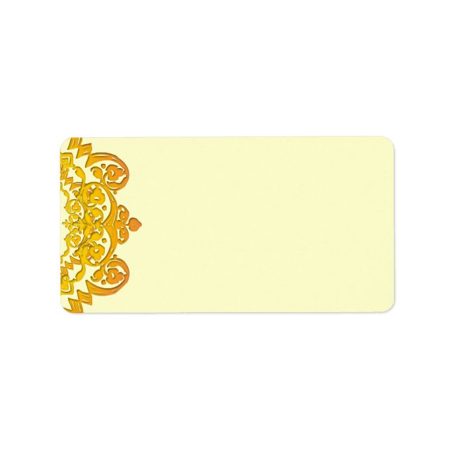 Yellow Floral Vintage Art Blank Address Labels (Front)