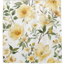 Yellow Floral Watercolor Botanical Garden