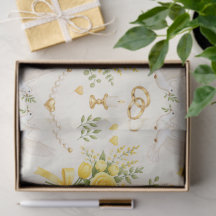 Yellow Floral Wedding and Engagement Gift Wrap