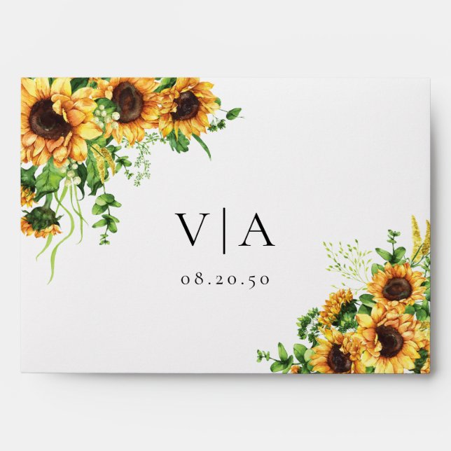 Yellow Floral Wedding Envelope (Front)
