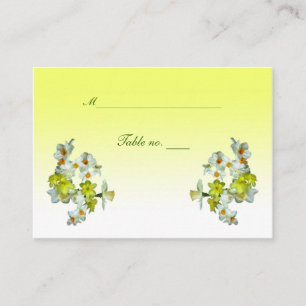 Yellow Floral Wedding Escort Card