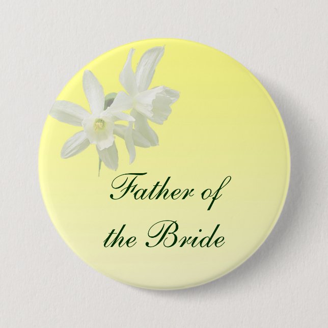 Yellow Floral Wedding Father of the Bride Pin (Front)