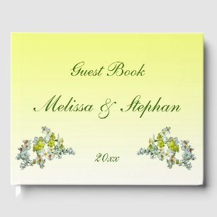 Yellow Floral Wedding Guest Book