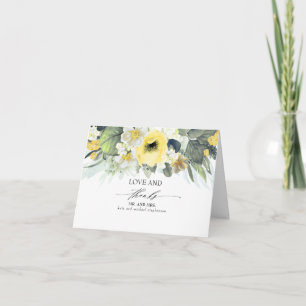 Yellow Floral Wedding Thank You Card