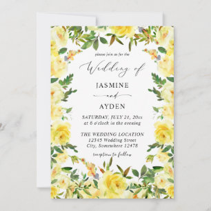 Yellow Floral Wedding V2 Invitation