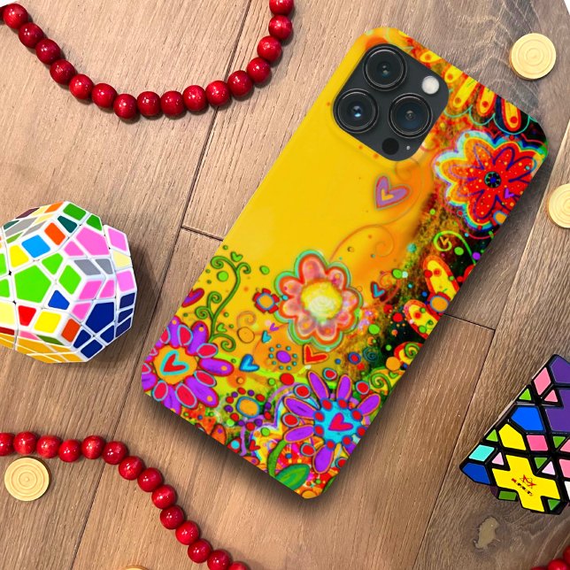 Yellow Floral Whimsical Inspirivity Personalised Case-Mate iPhone Case (Creator Uploaded)