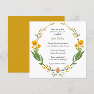 Yellow Floral Wreath Invitation