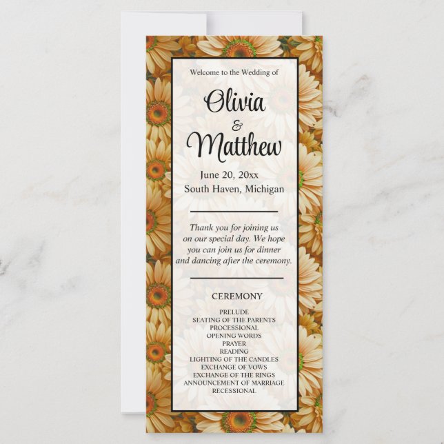 Yellow floral yellow sunflower yellow daisies  (Front)