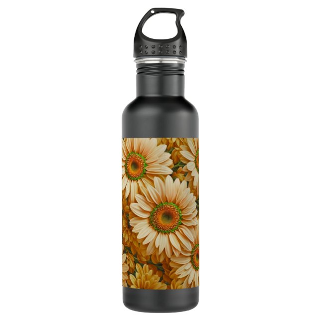 Yellow floral yellow sunflower yellow daisies  710 ml water bottle (Front)