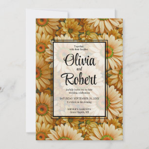Yellow floral yellow sunflower yellow daisies  invitation