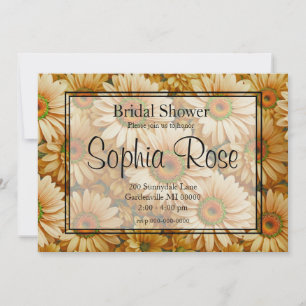 Yellow floral yellow sunflower yellow daisies  invitation