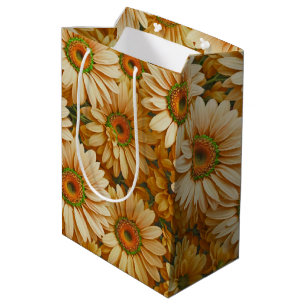 Yellow floral yellow sunflower yellow daisies medium gift bag