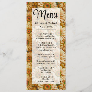 Yellow floral yellow sunflower yellow daisies  menu