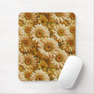 Yellow floral yellow sunflower yellow daisies  mouse mat