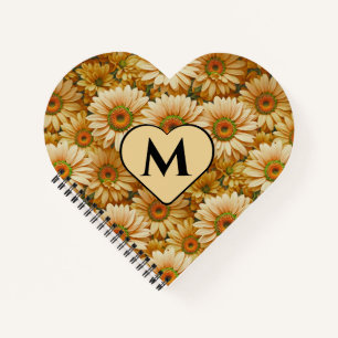 Yellow floral yellow sunflower yellow daisies  notebook