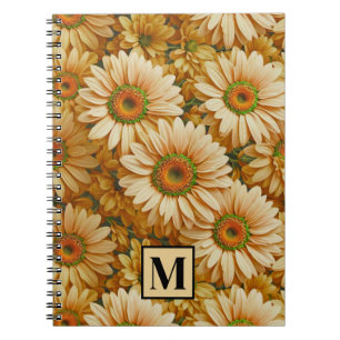 Yellow floral yellow sunflower yellow daisies  notebook