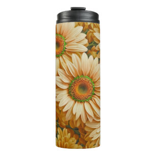 Yellow floral yellow sunflower yellow daisies thermal tumbler